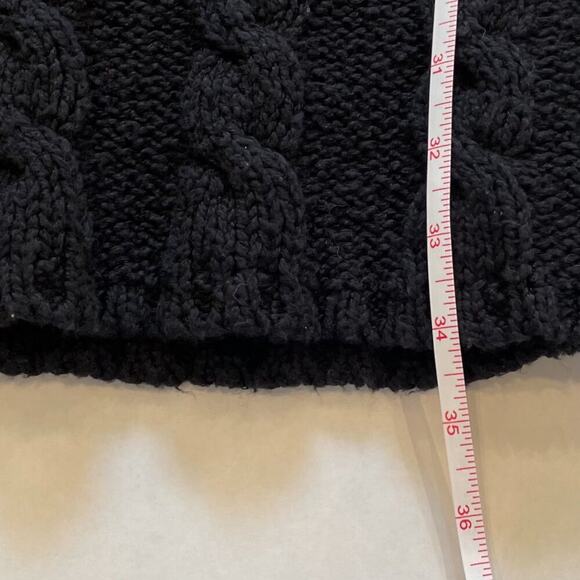 INC Intl Black Short Sleeve Chunky Cable Knit Turtleneck Sweater Dress Size SP - Picture 9 of 9